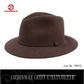 women factory 100% brown wool fedora hat for wholesales